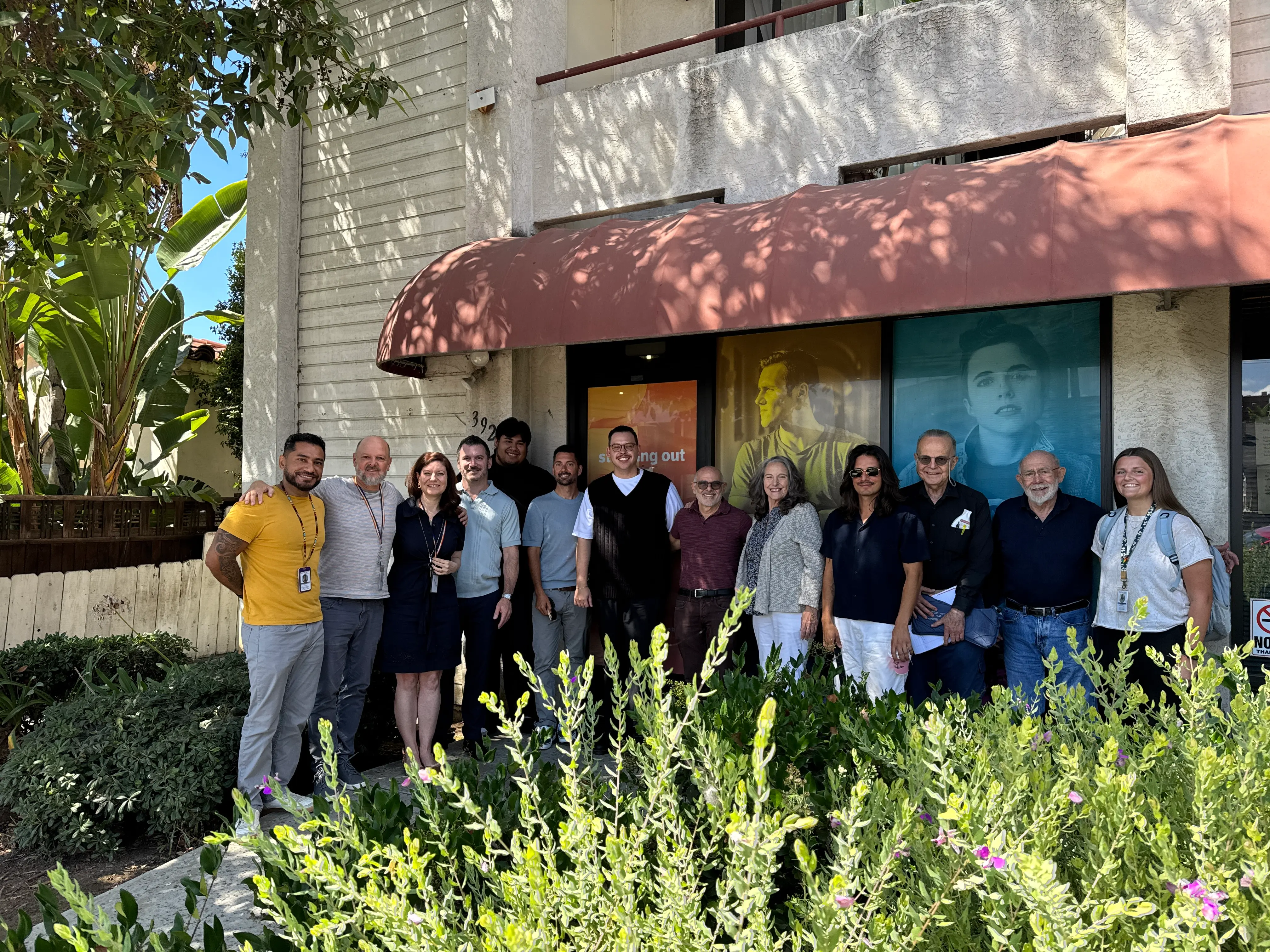 The Stepping Stone community gathered in front of the Stepping Out outpatient center